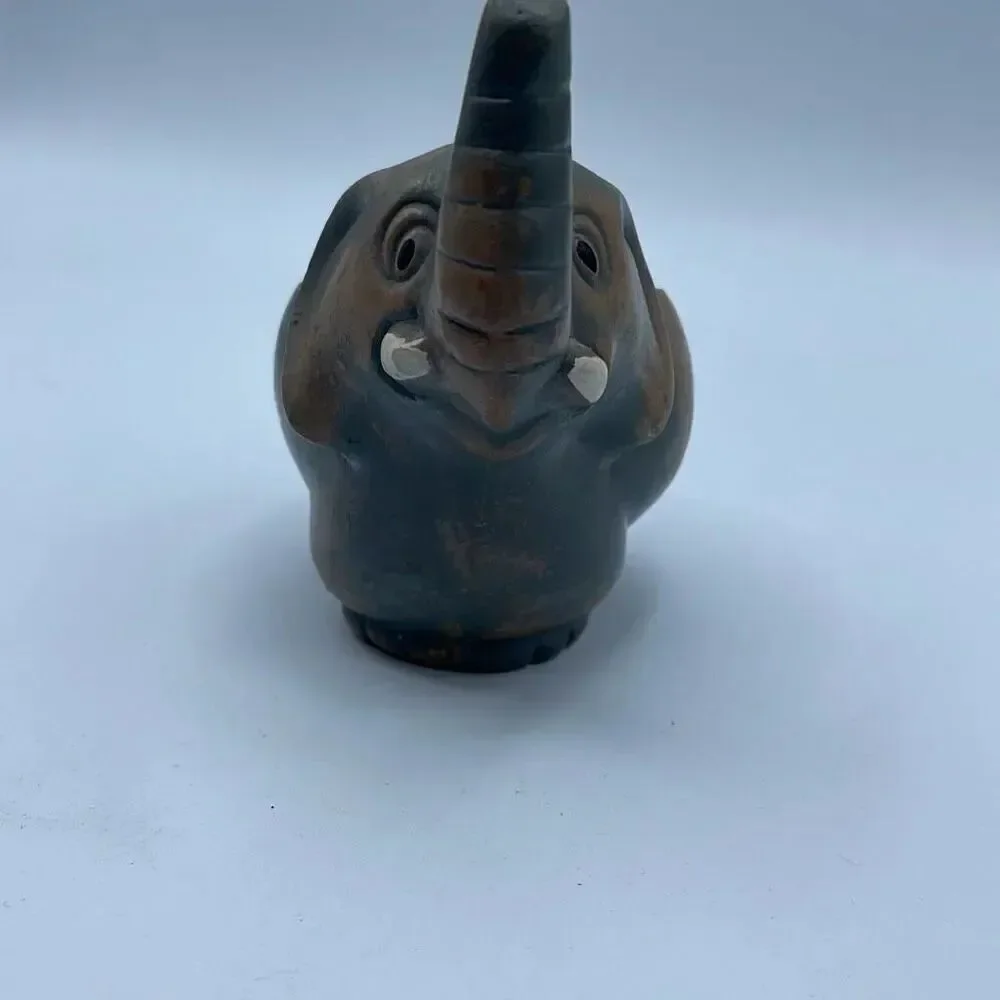 Mexico terracotta small elephant planter hand painted.